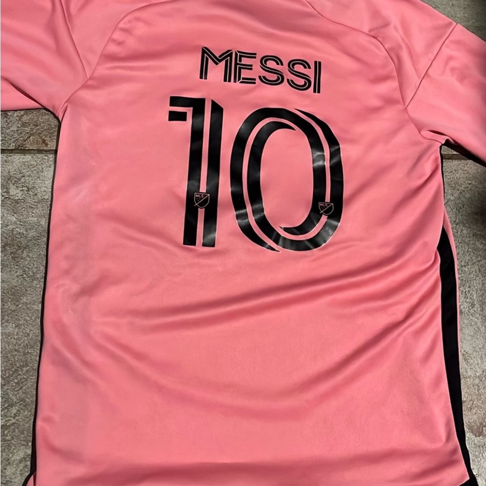 Kids Pink Messi Soccer Jersey